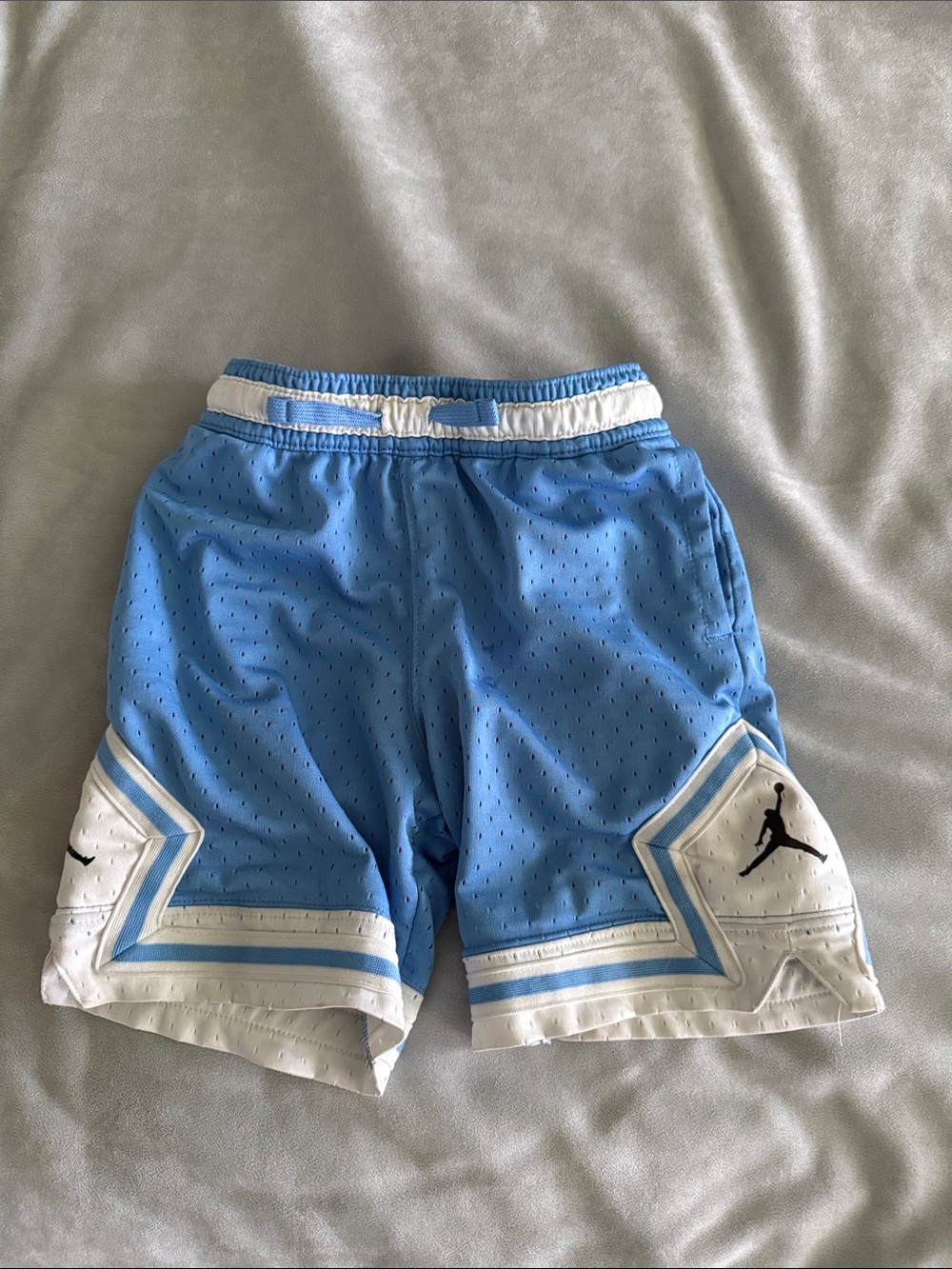 Jordan Light Blue and White Kids Basketball Shorts